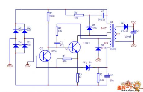 Micro-switching power supply circuit diagram