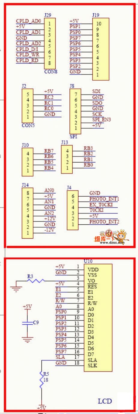 LCD-Connector circuit diagram