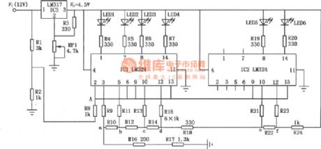 The electronic voltmeter of LED display