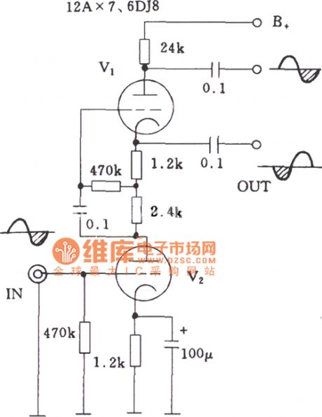 Tube SRPP inverter circuit