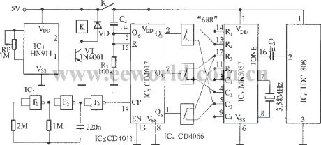 Infrared detection multiple-channel wireless alarm circuit TDC1808/TDC1809