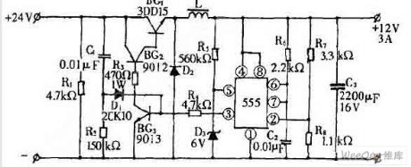 24V converting to 12V switching power supply circuit diagram