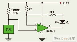 Simplified load current strength indicator circuit diagram