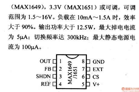 Regulator DC-DC Circuit and Pin of Power Supply Monitor and its Main Features-MAX1649/MAX1651