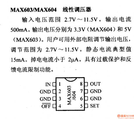 Regulator DC-DC Circuit and Pin of Power Supply Monitor and its Main Features-MAX603/MAX604