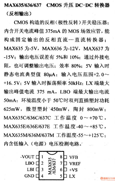 Regulator DC-DC Circuit and Pin of Power Supply Monitor and its Main Features- MAX635/636/637
