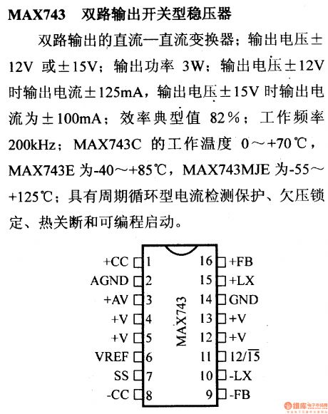 Regulator DC-DC Circuit and Pin of Power Supply Monitor and its Main Features-MAX743 Regulator