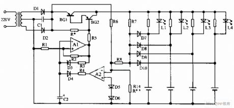 Circuit diagram of charger with diminishing pulse charging current exponentially
