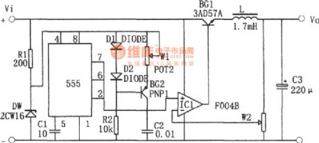 Boosting Switching-Regulator Power Circuit Composed of 555