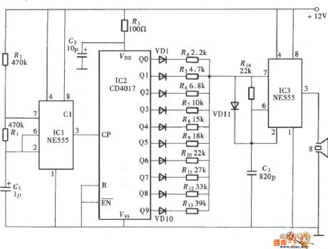 CD4017 ultrasonic pest repeller circuit diagram