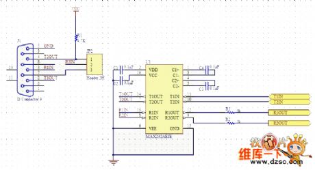 RS232 serial communication circuit diagram