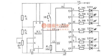 The responsiveness tester composed of CD4017