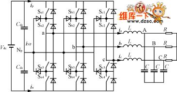 Three-level inverter circuit diagram