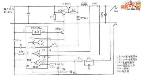 Buck chopper switching power supply circuit diagram