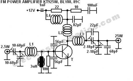 25W FM radio amplifier circuit