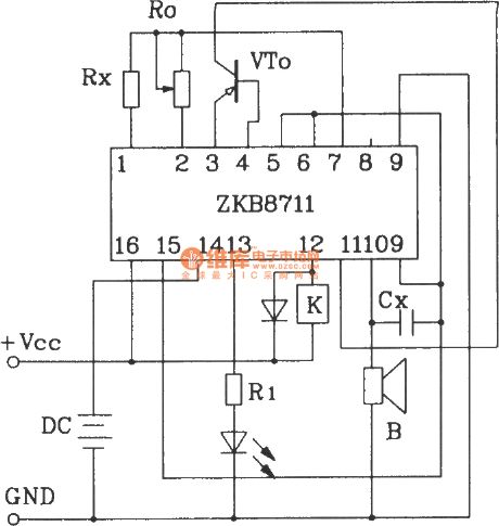 ZKB8711 self-control alarm integrated circuit for thermostat automatic control alarm circuit