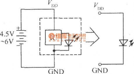 The application circuit of single flashing light-emitting diode