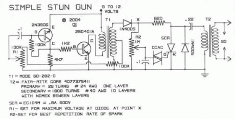 Stun Gun Circuit schematic