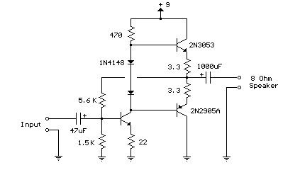 3 Transistor Audio Amp (50 milliwatt)