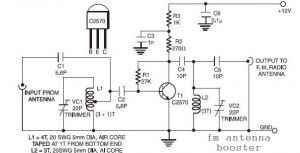 FM antenna booster circuit