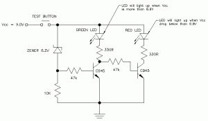 9V battery indicator circuit