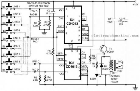 Simple code lock circuit