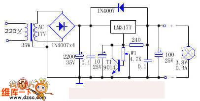 The LM317T application circuit diagram