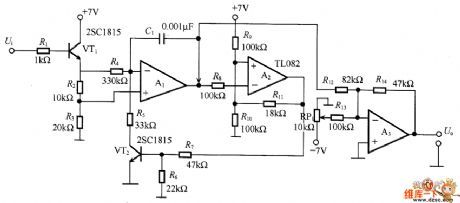 Voltage - controlled oscillator circuit diagram with operational amplifier