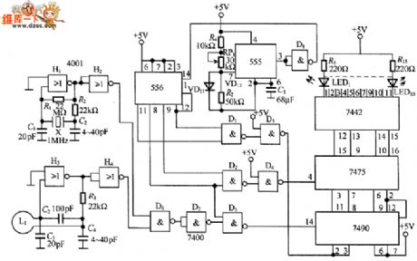 Digital metal detector circuit diagram