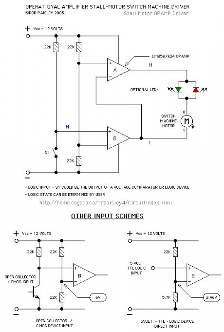 OpAmp Stall-Motor Switch Machine Drivers