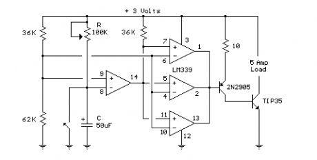 Low Voltage, High Current Time Delay Circuit