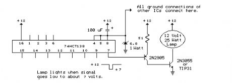 Interfacing 5 volt CMOS to 12 volt/ 25 Watt Loads