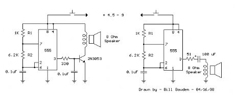 555 Tone Generator (8 ohm speaker)