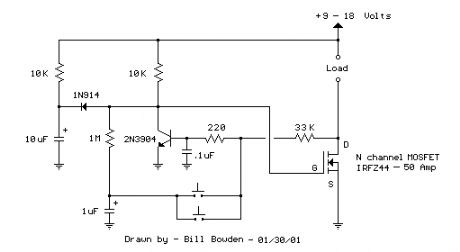High Current MOSFET Toggle Switch with Debounced Push Button.