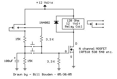 Single MOSFET Relay Toggle Circuit