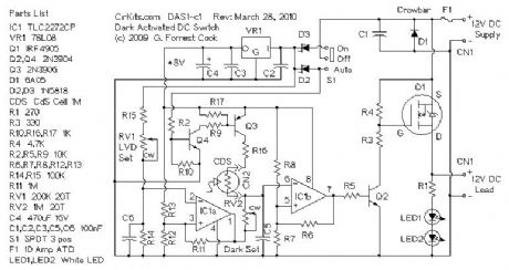DAS1 - 12 Volt 10 Amp Dark Activated Switch