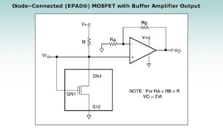 diode-connected MOSFET with buffer amplifier output
