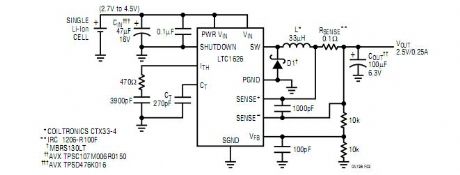 Single-Cell Li-Ion Battery to 2.5V Converter