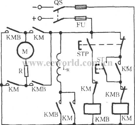 DC motor reverse brake circuit