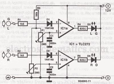 Peak indicator circuit schematic TLC272