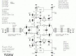VMOS 144 MHz Push Pull DV28120T amplifier