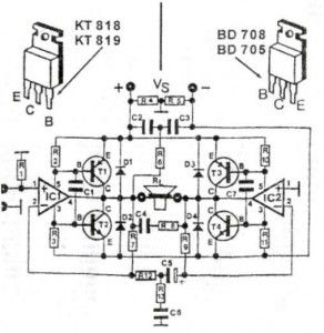 200W audio amplifier circuit