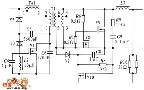The magnetic reset demagnetization network principle circuit diagram