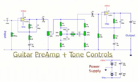 Guitar Preamp with Tone Controls