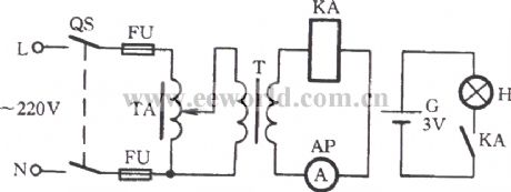 Light transformer checking current relay circuit