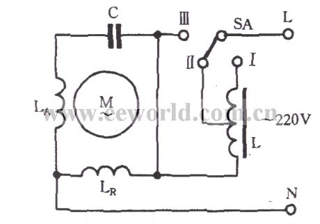 Single-phase motor reactor buck speed control ​​Circuit