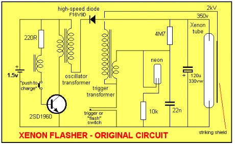 3 different Xenon flashing circuits