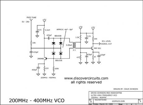 200MHz to 400MHz VOLTAGE CONTROLLED OSCILLATOR