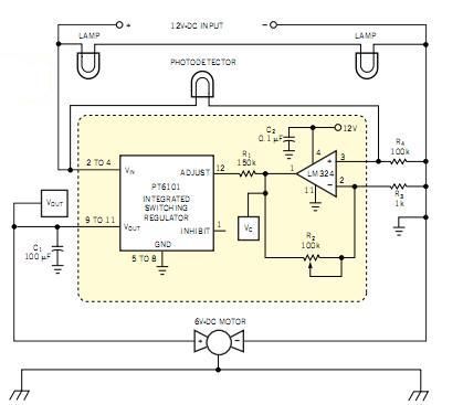 Switching regulator drives robot motor