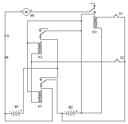 Simple Two Speed Contactor DC Motor Controller